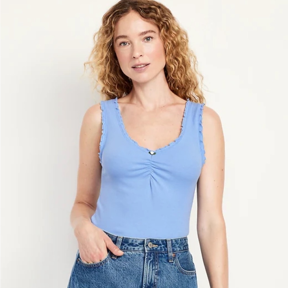 Cinched Rib-Knit Tank Top